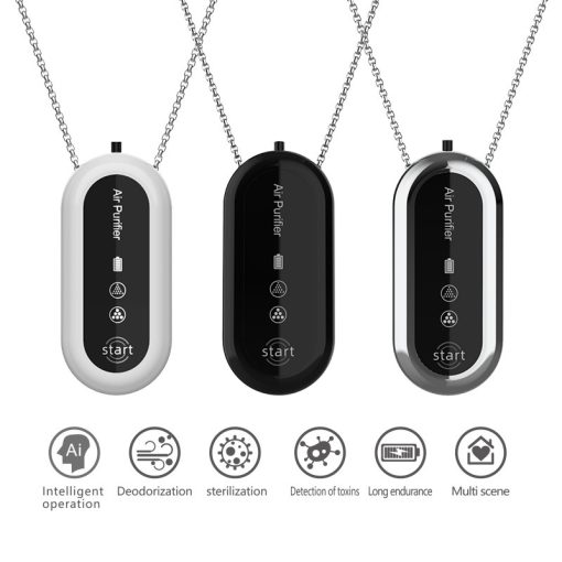 새 제품 미니 홀터넥 공기청정기 휴대용 몸에 지니는 공기청정기 목걸이형 공기청정기 소형